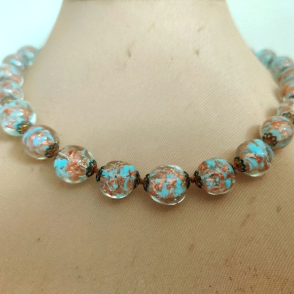 Vintage 60s Murano Somerso Lampwork Necklace - Picture 3 of 10